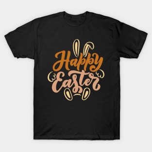 Happy Easter Bunny Ears Colorful Quote Wish T-Shirt